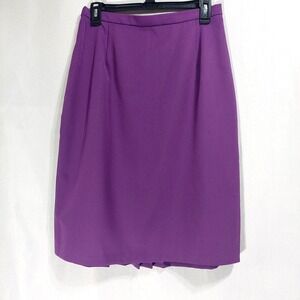 Nicola Designed in Italy Womens 8 Purple Straight Skirt Back Pleated Back Zip